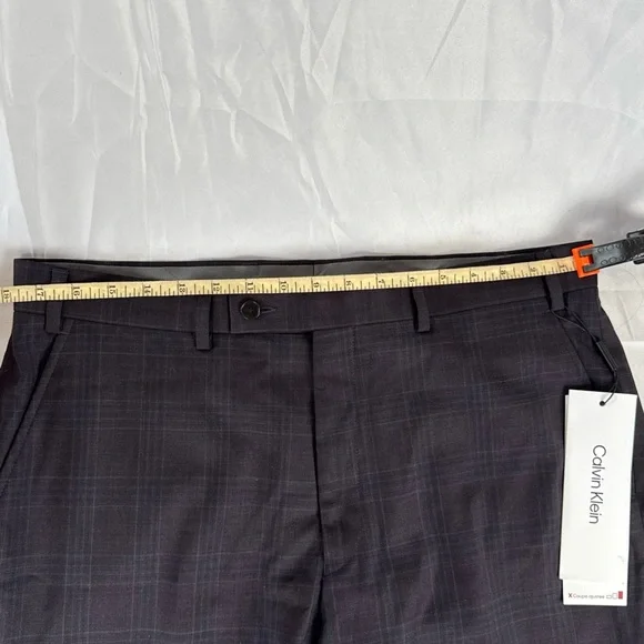 Calvin Klein Black and Wine Red Plaid Pants NWT - Picture 5 of 10